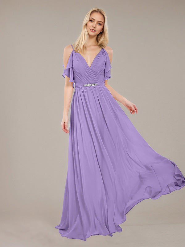 Simple Chiffon Dress with Spaghetti Straps Tahiti Plus Size