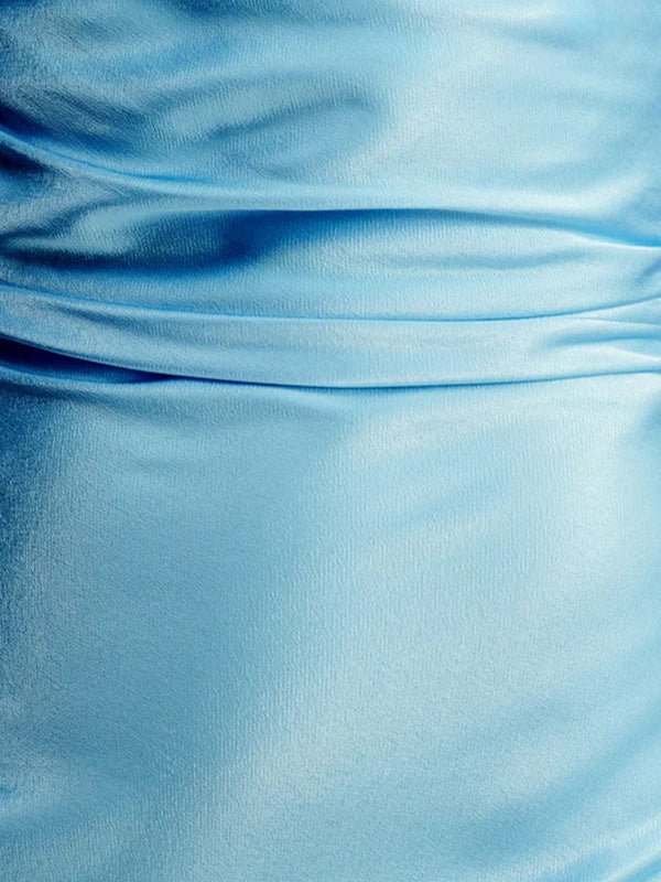 Iceberg Blue Sheath/Column Satin Spaghetti Straps Sleeveless Floor Length Dress