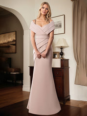 Trumpet/Mermaid Spaghetti Straps Floor Length Stretch Crepe Mother Of The Bride Dress