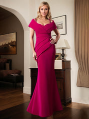 Trumpet/Mermaid Spaghetti Straps Floor Length Stretch Crepe Mother Of The Bride Dress