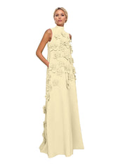 Onions Purple Rose Flower Maxi Dress