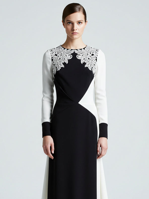 Radiate Refined Elegance in This Sophisticated Black and White Gown