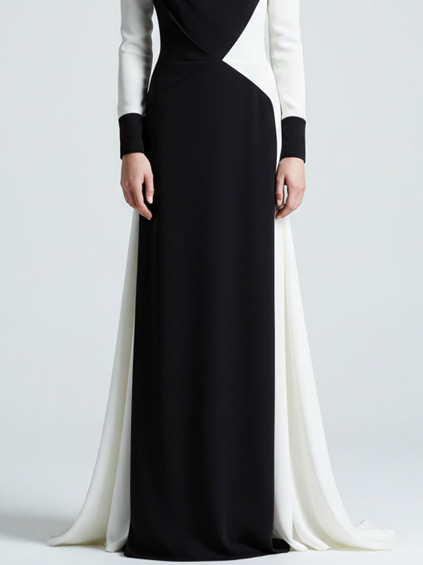 Radiate Refined Elegance in This Sophisticated Black and White Gown