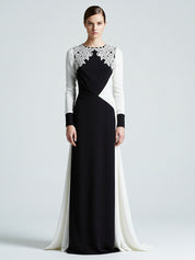 Radiate Refined Elegance in This Sophisticated Black and White Gown