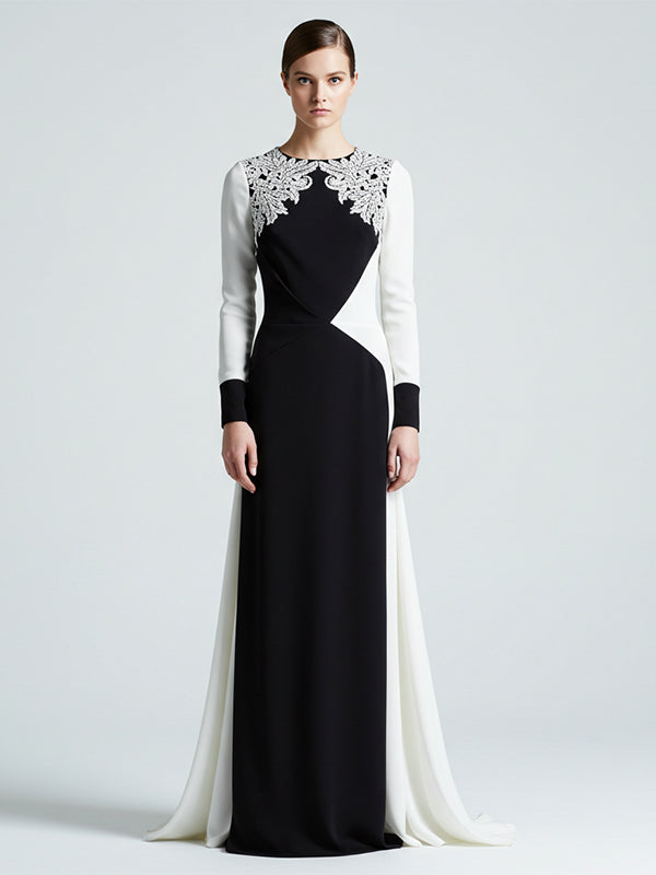 Radiate Refined Elegance in This Sophisticated Black and White Gown