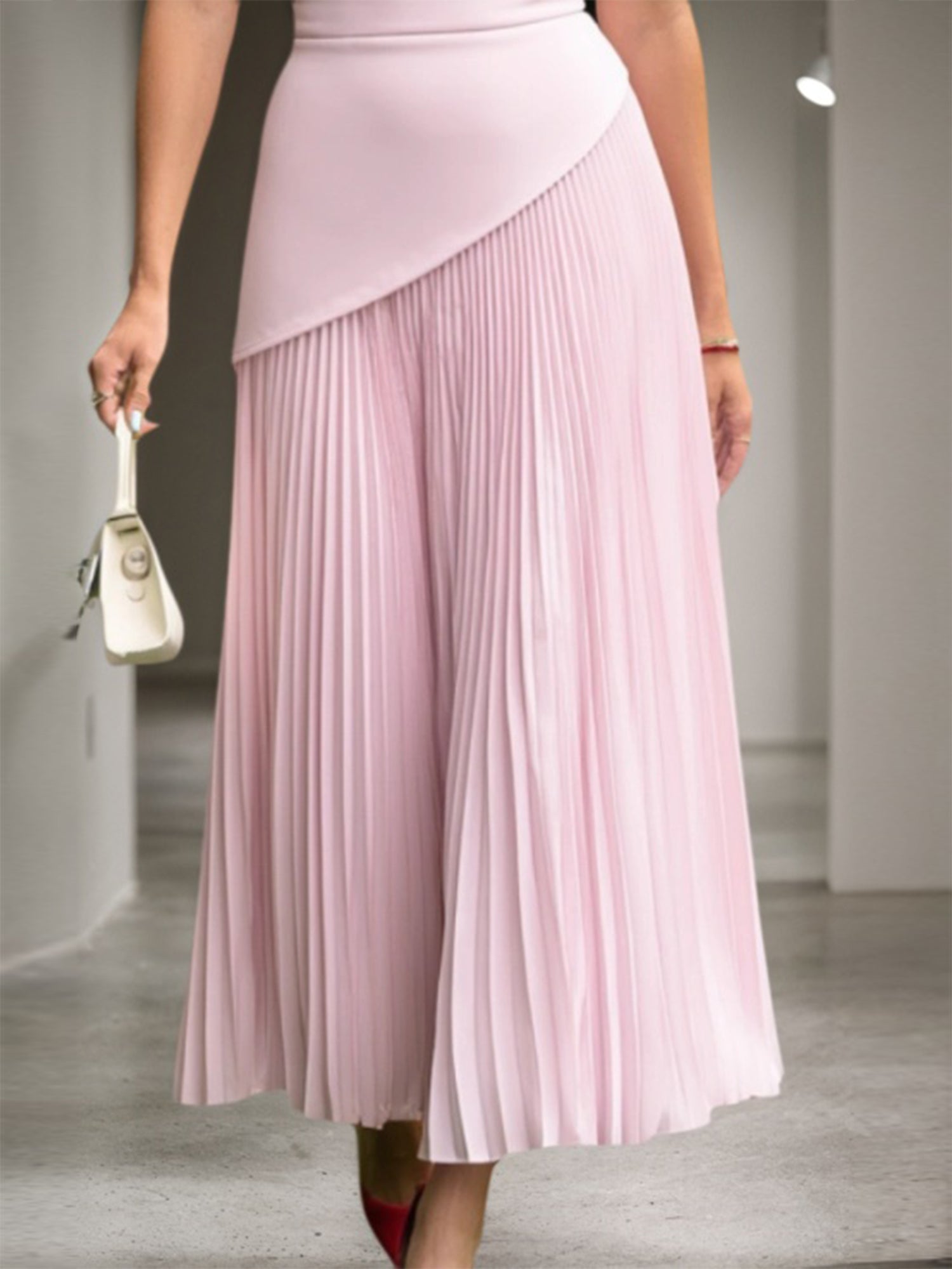 Wedding Guest Dress Pink Strapless Sleeveless Maxi Dress