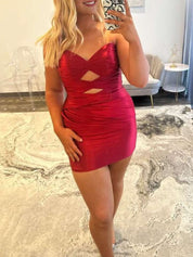 Strapless Keyholes Fitted Short Homecoming Dress