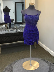 Strapless Sequins Tight Short Homecoming Dress with Beadings