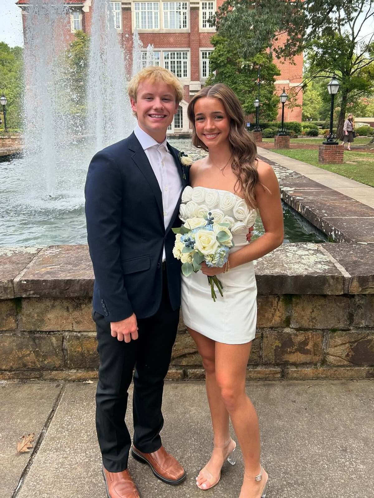 Bodycon Strapless Short Homecoming Dress with 3D Rosette Bodice