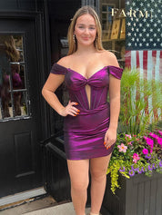 Mermaid Off the Soulder Knotted Tight Short Homecoming Dress