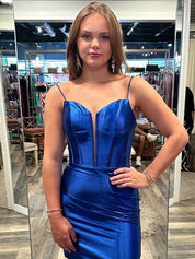 Bodycon Spaghetti Straps Satin Tight Homecoming Dress