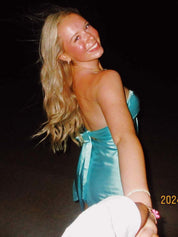 Strapless Twist Short Homecoming Dress with Keyhole