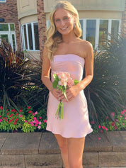 Strapless Satin A-line Short Homecoming Dress