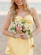 Strapless Twist Short Homecoming Dress with Keyhole