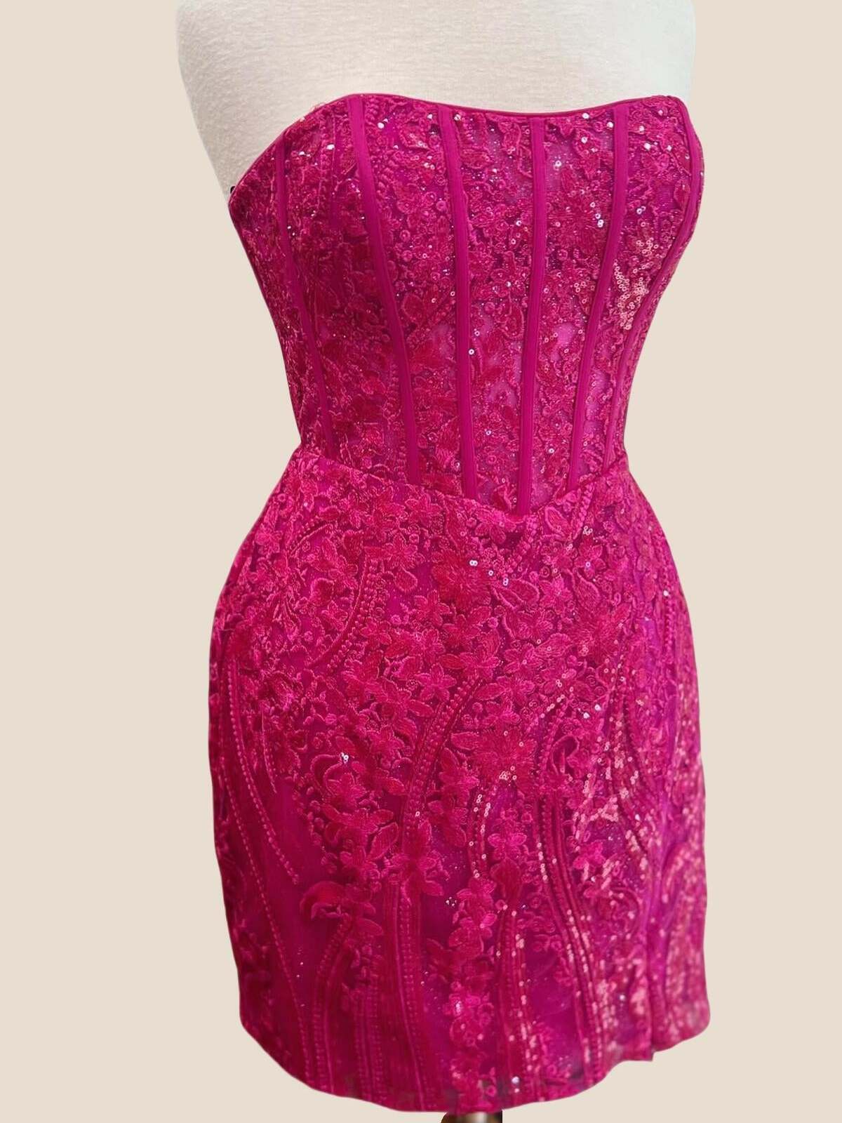 Strapless Turquoise Appliques Bodycon Short Homecoming Dress