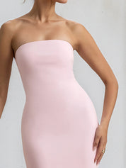 Pink Chiffon Off the Shoulder Floor Length Pleated Mermaid Dress