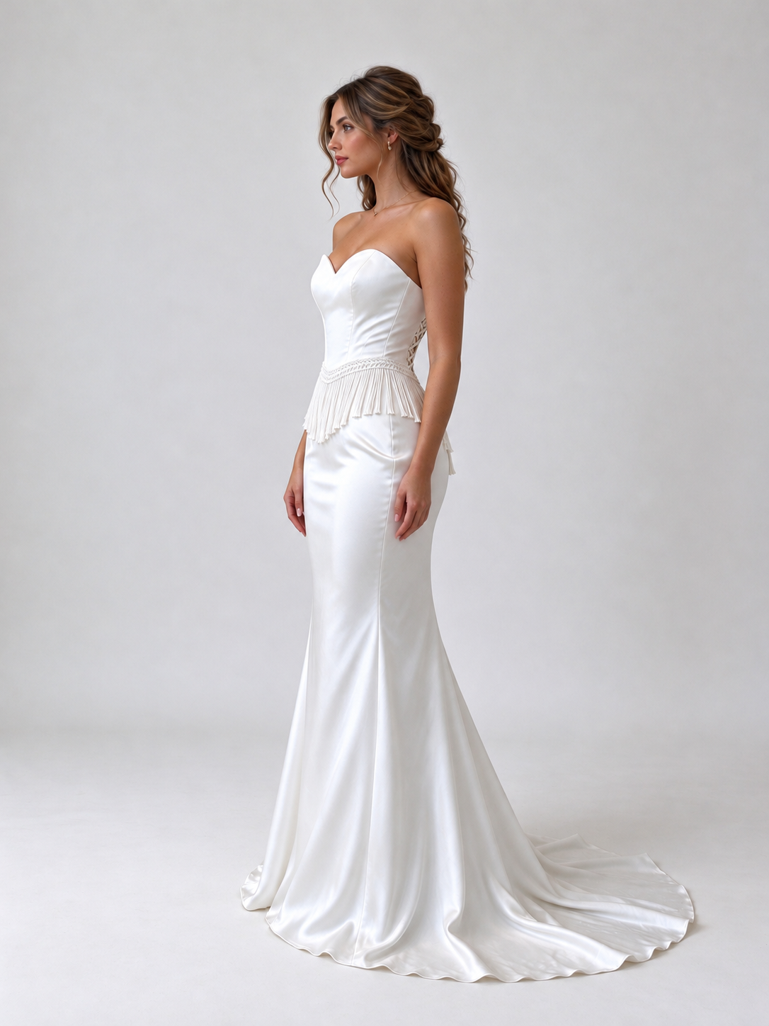 Strapless Sweetheart Satin Mermaid Wedding Dress