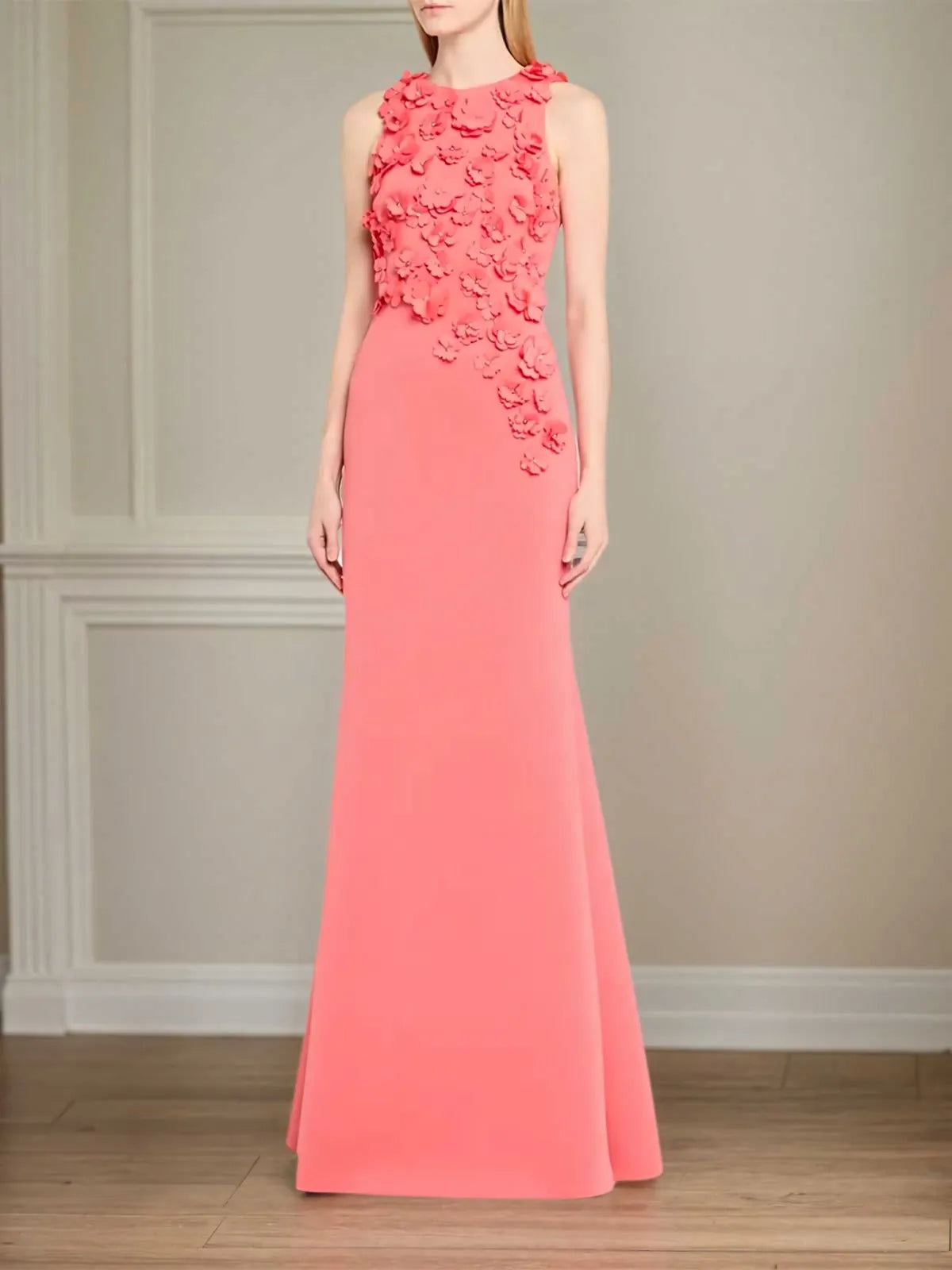 Trumpet/Mermaid Stretch Crepe Scoop Neck Sleeveless Floor Length Dress