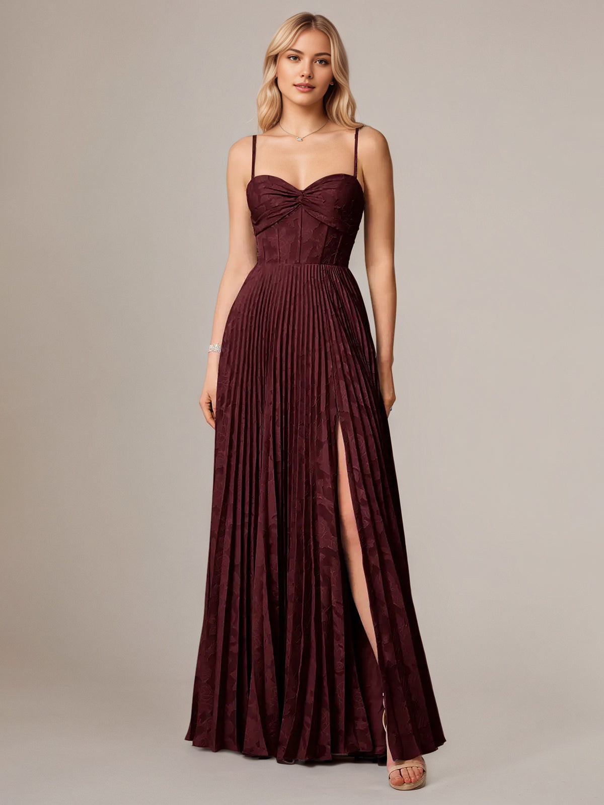 Robe de travail semi-formelle verte sans manches à volants, robe midi ajustée