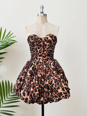 Leopard Print A-Line Sweetheart Corset Short Homecoming Dress