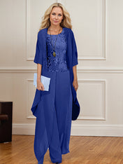 Chiffon Mother of the Bride Pantsuits with Jacket