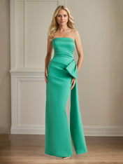 Sheath/Column Satin Off The Shoulder Sleeveless Floor Length Mother of the Bride Dresses