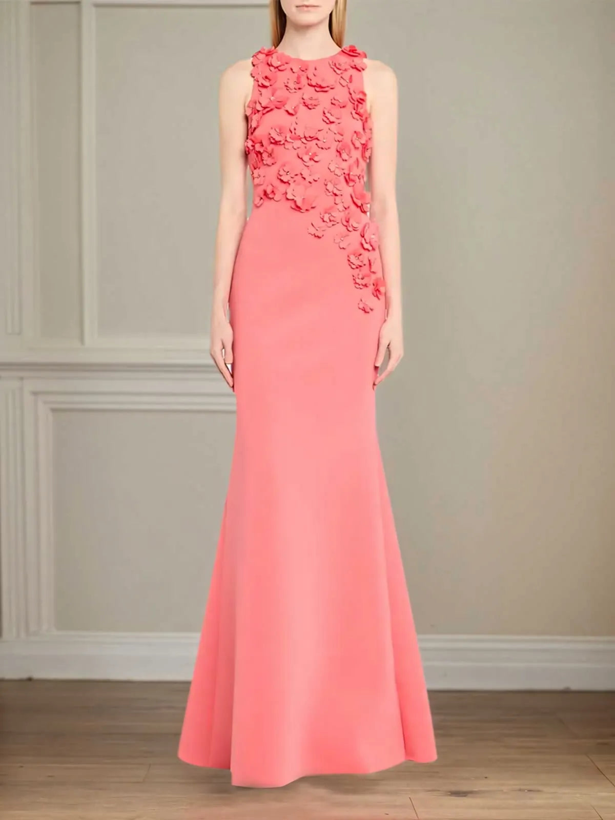 Trumpet/Mermaid Stretch Crepe Scoop Neck Sleeveless Floor Length Dress
