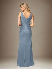 Trumpet/Mermaid V Neck Sleeveless Floor-Length Chiffon Dress With Sequins