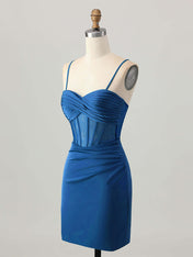 Satin Tight Short Corset Homecoming Dress