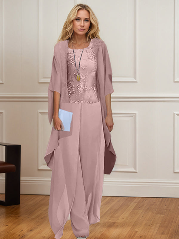 Chiffon Mother of the Bride Pantsuits with Jacket
