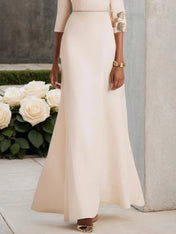 White Embroidery Classic Off The Shoulder Half Sleeve A-Line Maxi Dress