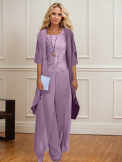 Chiffon Mother of the Bride Pantsuits with Jacket