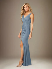 Trumpet/Mermaid V Neck Sleeveless Floor-Length Chiffon Dress With Sequins