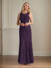 Trumpet/Mermaid Chiffon Scoop Neck Cape Sleeve Floor Length Dress