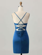 Satin Tight Short Corset Homecoming Dress