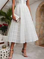 White Shirt Dress Shirt Collar Sleeveless A-Line Midi Dress