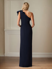 Geek Bar Zodiac Flavors Scorpio Dreamylily Women Navy Stretch Crepe Sheath/Column One Shoulder Floor Length Geek Bar Zodiac Flavors Scorpio Dreamylily Women Navy Stretch Crepe Sheath/Column One Shoulder Floor Length