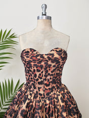 Leopard Print A-Line Sweetheart Corset Short Homecoming Dress