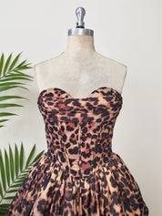 Leopard Print A-Line Sweetheart Corset Short Homecoming Dress