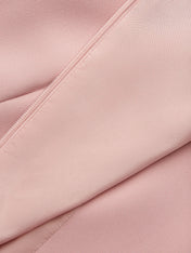 Pink Sheath/Column Satin V Neck Short Sleeves Knee Length Dresses