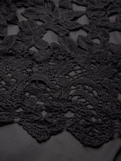 Black Lace Split Joint Classic Boat Neck Sleeveless Mermaid Gown Dress