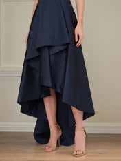 A Line Scoop Neck Sleeveless Asymmetrical Satin Mother of the Bride Dress