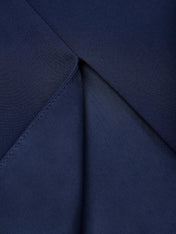 Purplish Blue V Neck Puff Sleeve Sheath Midi Dress