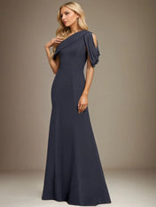 Trumpet/Mermaid One Shoulder Floor-Length Chiffon Dress With Pleated