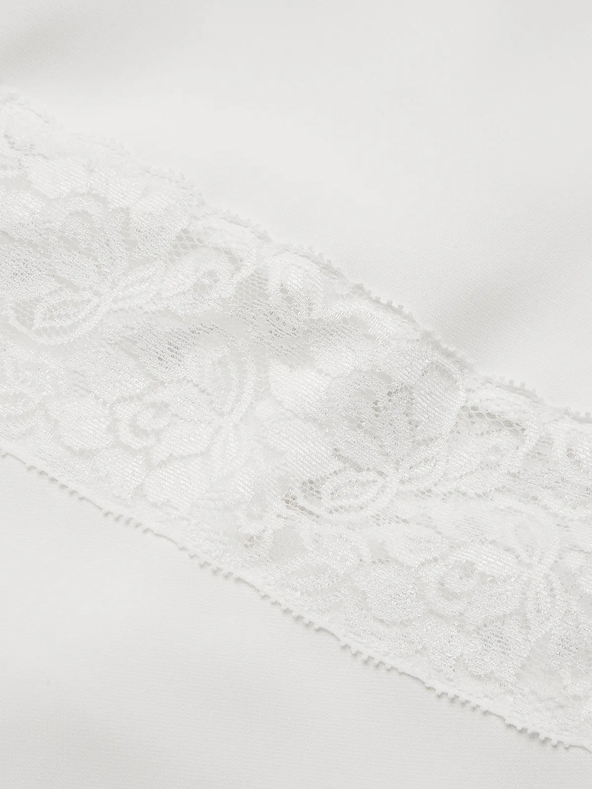 White Lace Beaded Spaghetti Sleeveless A-Line Midi Dress