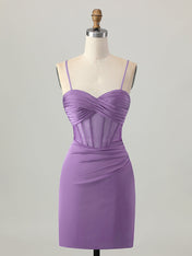 Satin Tight Short Corset Homecoming Dress