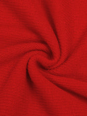 Red High Neck Long Sleeve A-Line Maxi Wool Sweater Dress