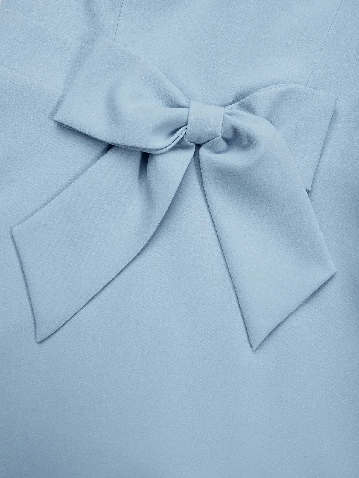 Light Blue Bow Lace Sweetheart Neckline Sleeveless Mermaid Midi Dress
