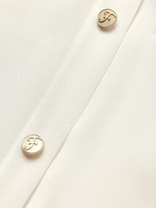 White Buckle Satin Cowl Neck Sleeveless Sheath/Column Maxi Dress
