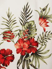 Women Off White Floral Cut Out Crew Neck Sleeveless Vacation Jumpsuit